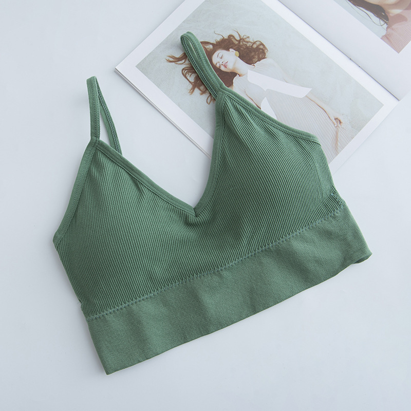 3PC  Women’s seamless wrapped chest rag chest ladies lingerie threaded Sports Bra girl no steel ring  hollowed out sling bra Chinese size please refer to the size table