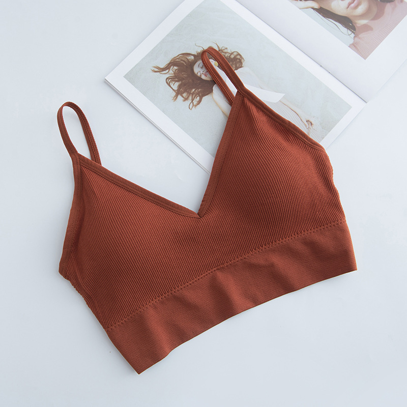 3PC  Women’s seamless wrapped chest rag chest ladies lingerie threaded Sports Bra girl no steel ring  hollowed out sling bra Chinese size please refer to the size table