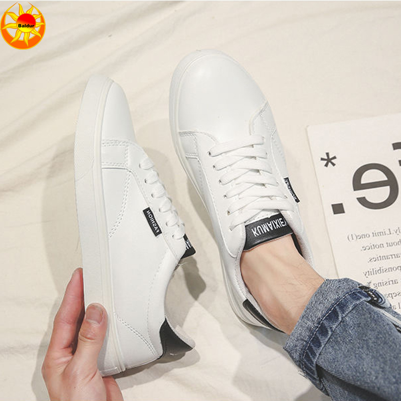 Men’s White Shoes women’s Breathable Rubber Low Upper Sport Shoes  casual Sneaker women’s  PU leather shoes boys Fashion Sneaker Classic lace-up sneakers