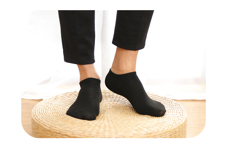 10 pairs men's socks boys' thin style short socks students boat socks invisible socks boat socks sports socks simple breathable solid color socks black, white and gray random mix