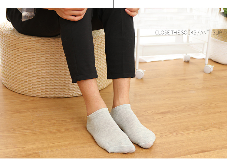 10 pairs men's socks boys' thin style short socks students boat socks invisible socks boat socks sports socks simple breathable solid color socks black, white and gray random mix