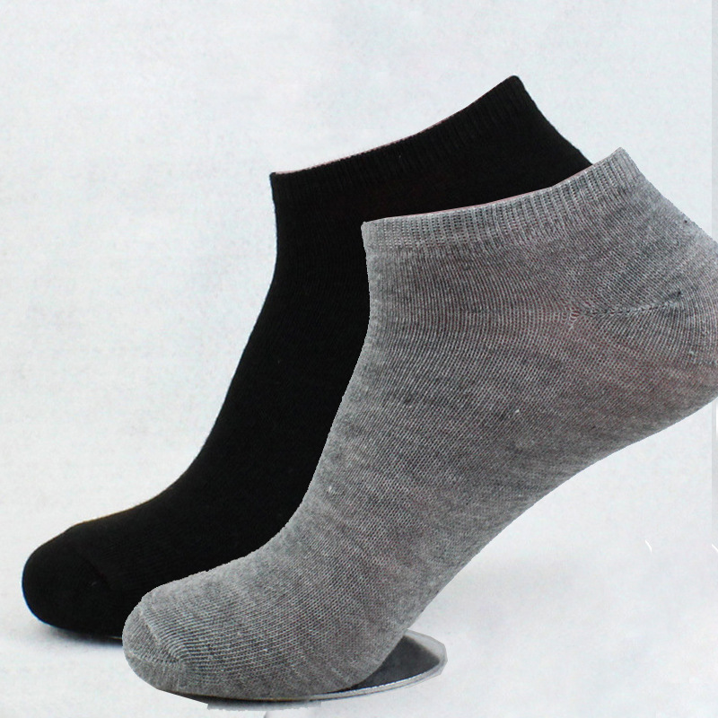 10 pairs men's socks boys' thin style short socks students boat socks invisible socks boat socks sports socks simple breathable solid color socks black, white and gray random mix