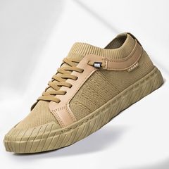 New arrivals men's fly weave sports shoes driving shoes work shoes students summer breathable athletic shoes running shoes Boy's casual walking shoes Breathable board shoes 41 Khaki