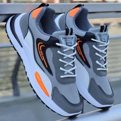 Size 41-45 Men's fashion sneakers mesh surface outdoor sports shoes Students comfortable  shoes Boys walking shoes hiking shoes running shoes Casual shoes 41 Gray