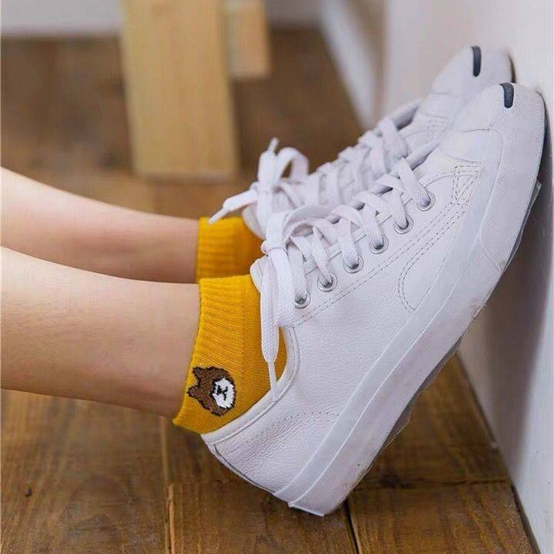 10 pairs Women's colorful socks Girls cute bear hosiery Students casual athletic socks ladies Breathable polyester socks  Comfort socks athletic socks