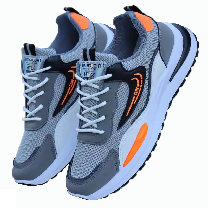 Size 41-45 Men's fashion sneakers mesh surface outdoor sports shoes Students comfortable  shoes Boys walking shoes hiking shoes running shoes Casual shoes