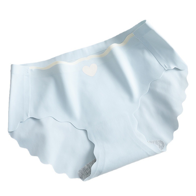 5 Pcs Women's Antibacterial breathable lingerie ice silk love Panties Girls cotton crotch mid-waist slim briefs Ladies Plus size underwear clothing