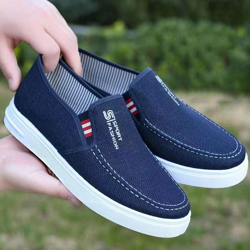 Size 41-45 men's canvas shoes  rubber sole non-slip sports shoes running shoes dad work shoes breathable cloth shoes boy's athletics shoe casual shoes