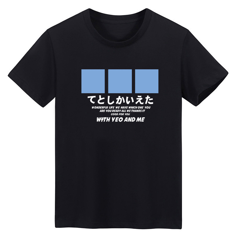 Size M -2XL 3PC men's short sleeve T-shirts boys summer casual printed clothes younger round neck T-shirts youth students half sleeve slim T-shirt men's wear
