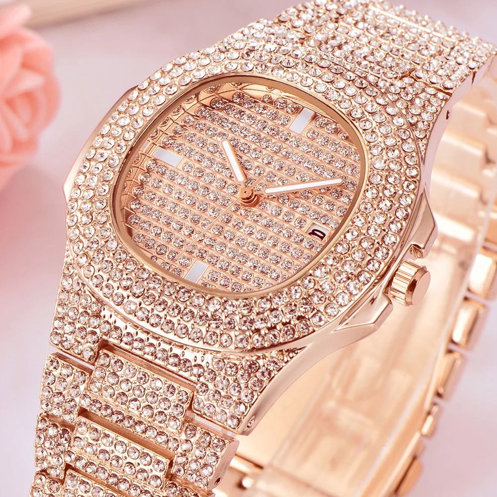 ICE-Out Bling Diamond Luxury Watch For Men Gold Hip Hop iced out watch  Quartz Watches