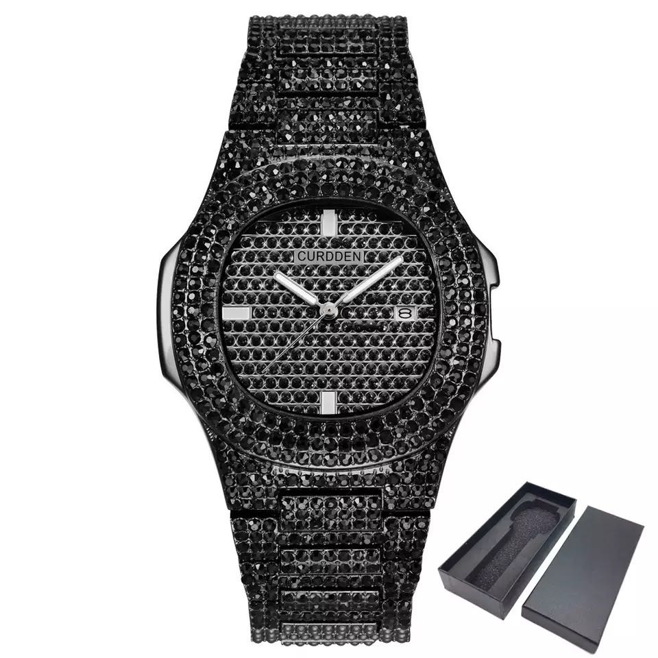 ICE-Out Bling Diamond Luxury Watch For Men Gold Hip Hop iced out watch  Quartz Watches