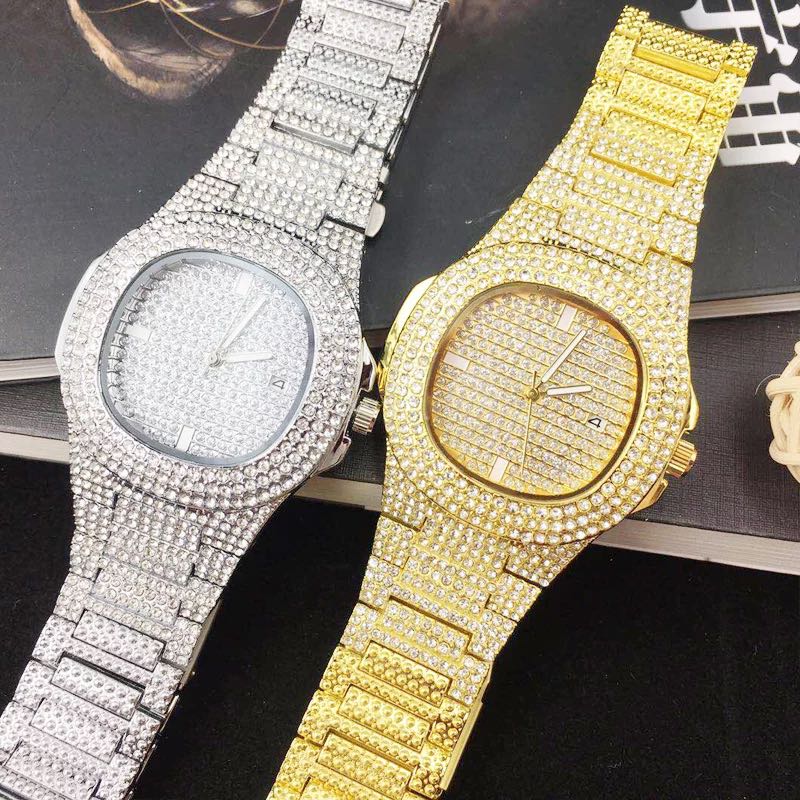 ICE-Out Bling Diamond Luxury Watch For Men Gold Hip Hop iced out watch  Quartz Watches