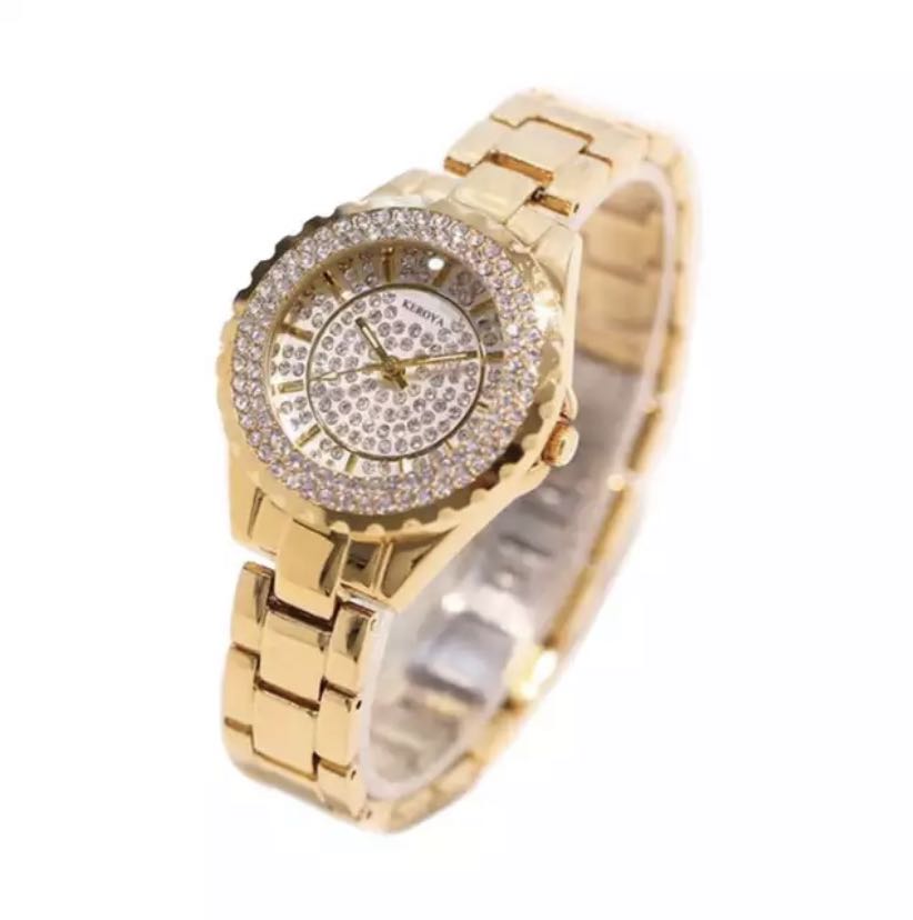 Women's Fashion Leisure Rhinestone Stainless Steel Dial Luxury Artificial Diamond Inlaid Watch