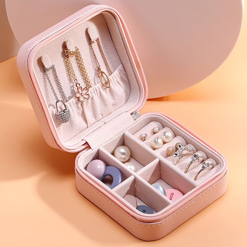 Jewelry Box Jewelry Organizer Display Travel Jewelry Case Boxes Portable Earring Holder Leather