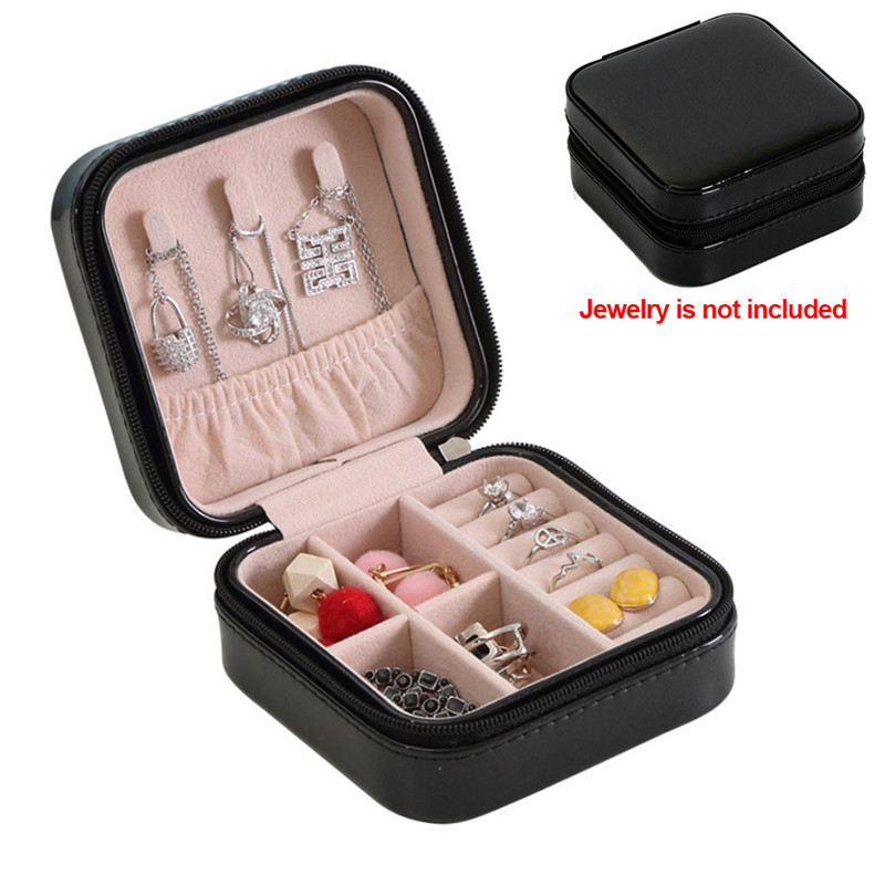 Jewelry Box Jewelry Organizer Display Travel Jewelry Case Boxes Portable Earring Holder Leather