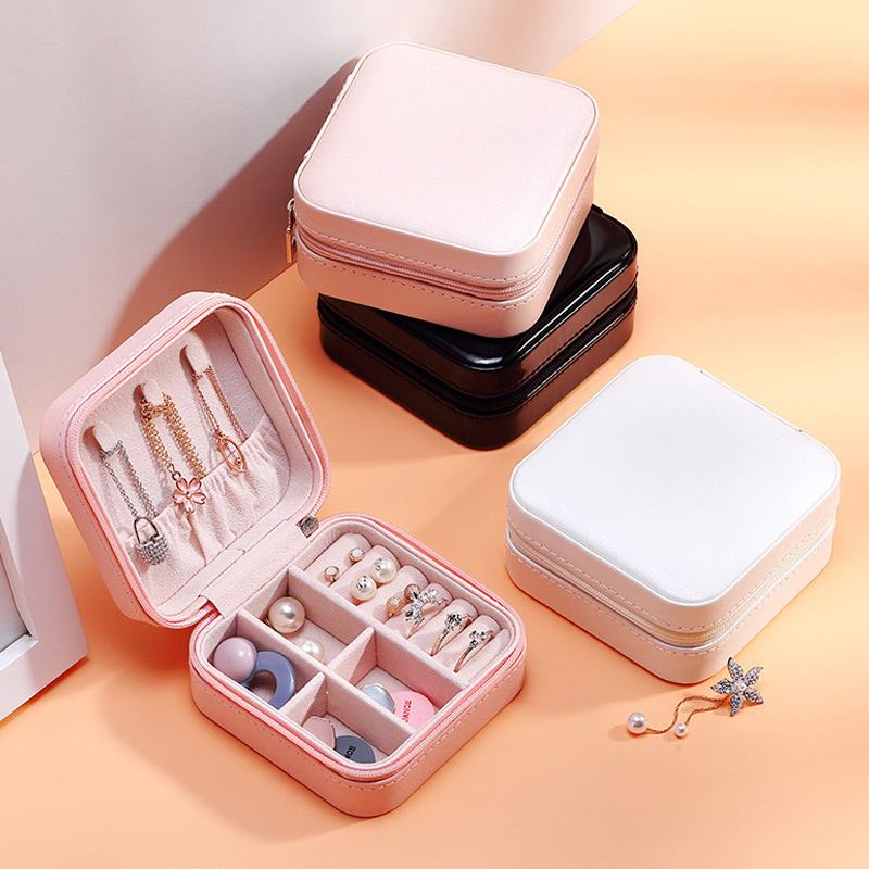 Jewelry Box Jewelry Organizer Display Travel Jewelry Case Boxes Portable Earring Holder Leather