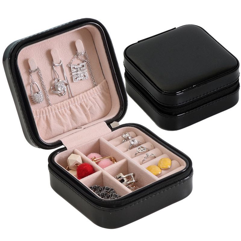 Jewelry Box Jewelry Organizer Display Travel Jewelry Case Boxes Portable Earring Holder Leather