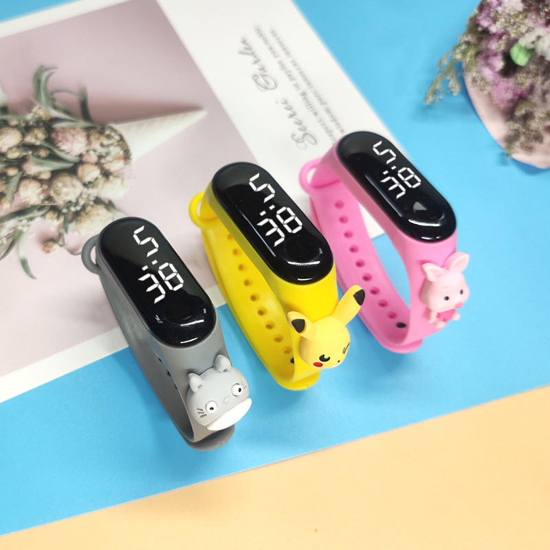 Fashion Digital LED Kids Silicone Band Wrist Watches Boys Girls LED Electronic Bracelet Doll Watches