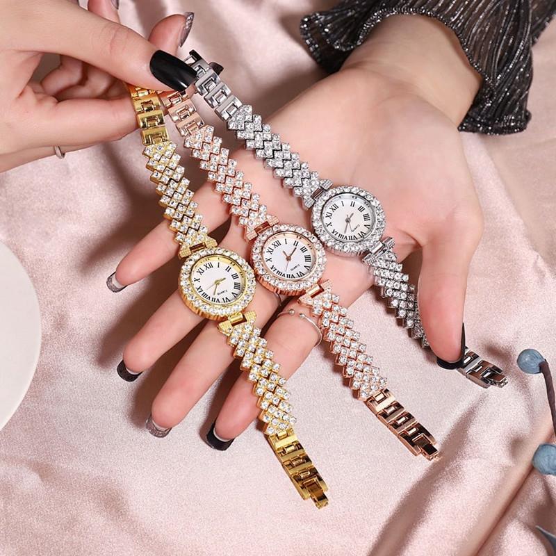 Fashion 2020 Luxury Diamond Women Watches + Bracelet Set Female Clock For Ladies Wrist Watch