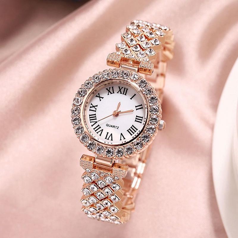 Fashion 2020 Luxury Diamond Women Watches + Bracelet Set Female Clock For Ladies Wrist Watch