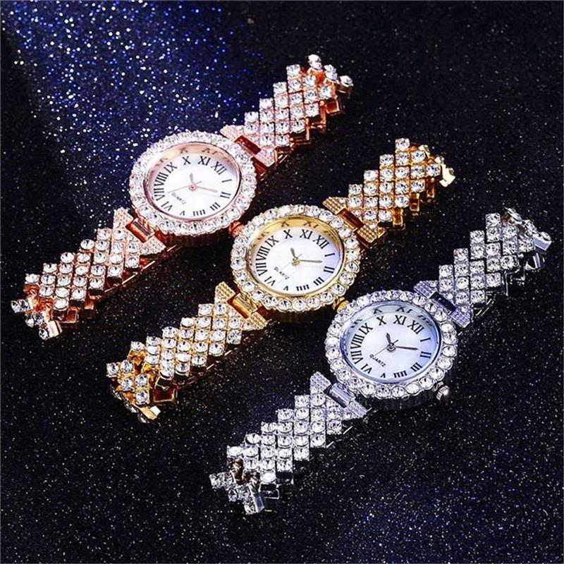 Fashion 2020 Luxury Diamond Women Watches + Bracelet Set Female Clock For Ladies Wrist Watch