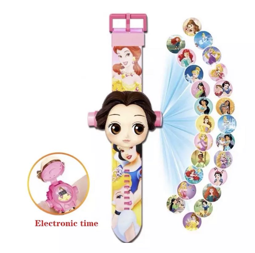 Children Watch The 3D Projection Cartoon Spiderman Ironman Princess Digital Watches Kids Watches Toy