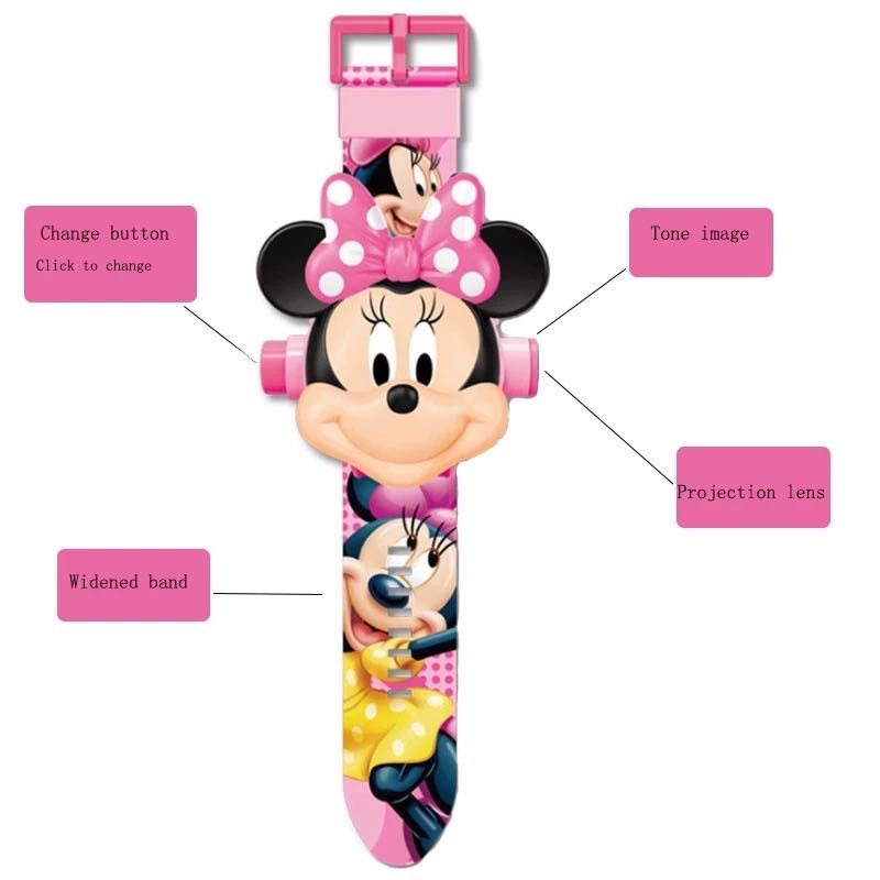 Children Watch The 3D Projection Cartoon Spiderman Ironman Princess Digital Watches Kids Watches Toy
