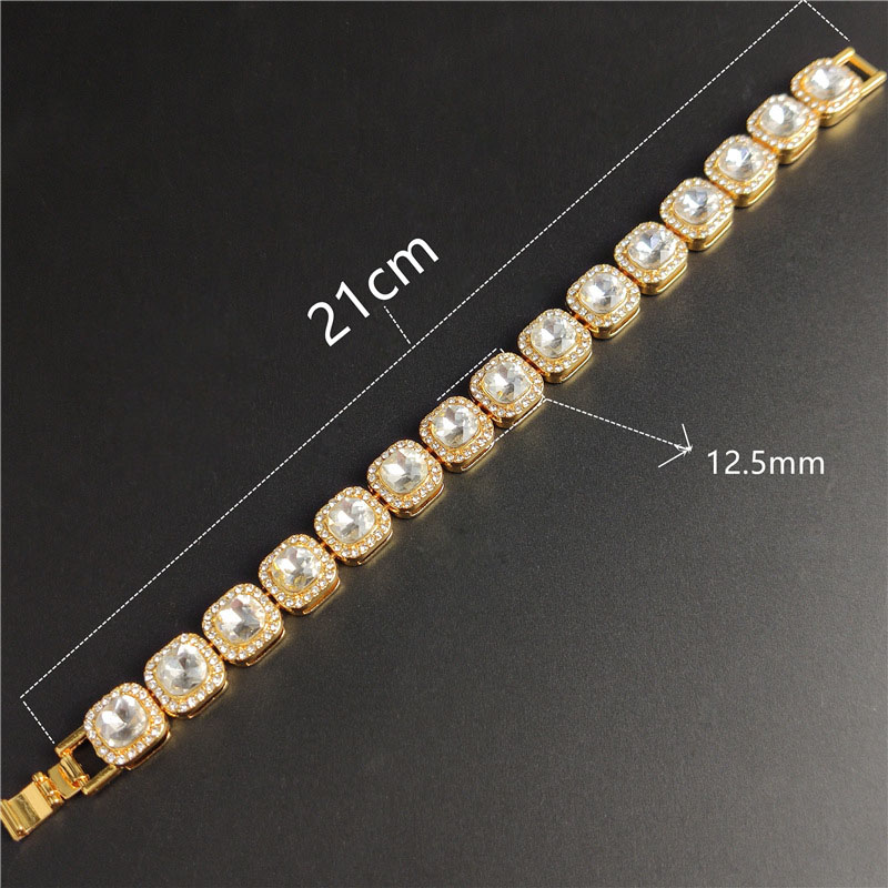12.5MM Square Big Size Solitaire Chain Necklace Mens Iced Out Bling CZ Charm Hip Hop Fashion Jewelry
