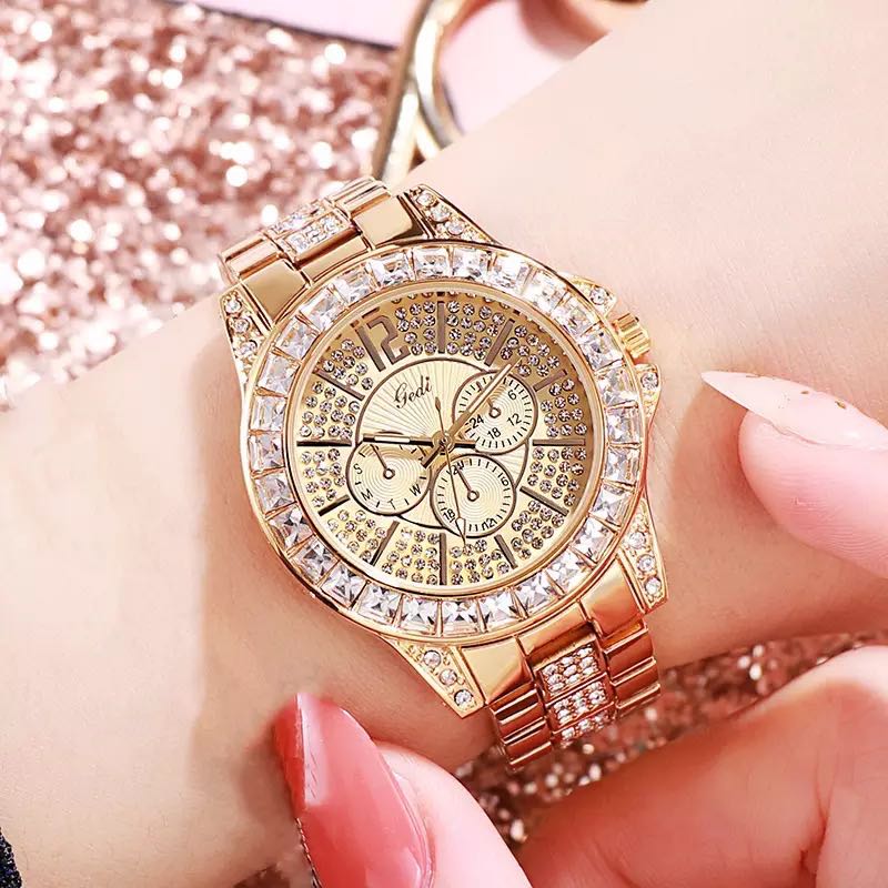 New Arrivals Fashion Women Watch with Diamond Watch Ladies Top Luxury Brand Ladies Casual Women's Bracelet Crystal Watche Free Gift Box