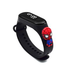 Children's Anime Watch Spiderman iron Man Xiaomi Sports Touch Electronic LED Waterproof Bracelet Kids Watch Birthday Gift Black one size