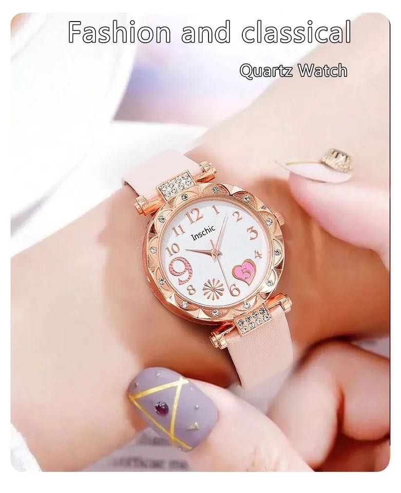 2pcs Set Luxury Women Watches Rhinestone Fashion Elegant Wristwatch Quartz Watch Ladies Clock For Girl Gift With Box