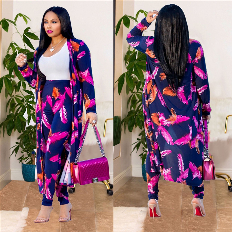 2023 Coats Trousers  Print Elastic Baggy Pants Famous Suit For Lady/women coat and leggings 2pcs/se