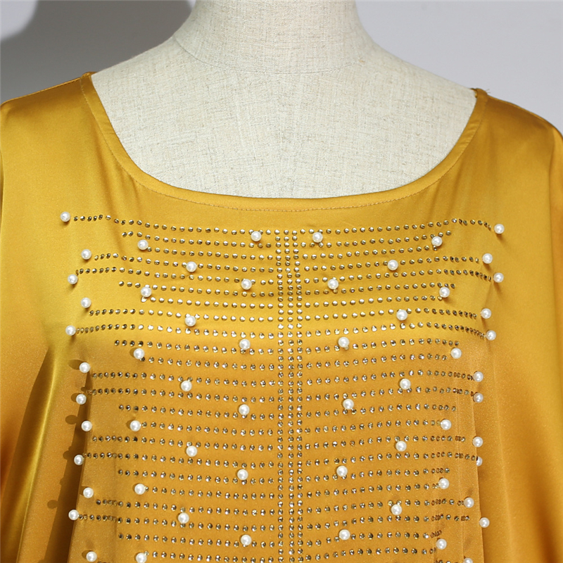 Dresses 5 Colors  for Women Plus Size Diamond Beads Clothes Abaya Dubai Muslim Dress Robe  Dress