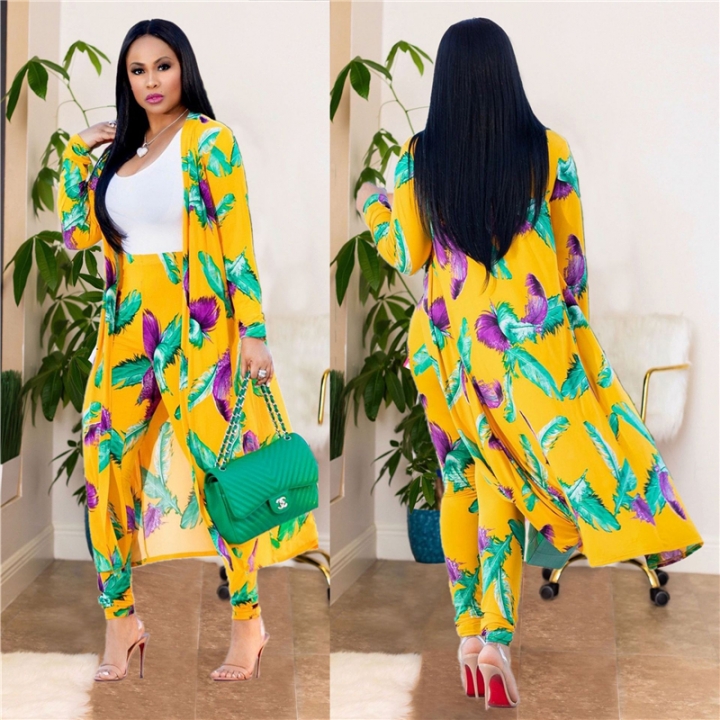 2023 Coats Trousers  Print Elastic Baggy Pants Famous Suit For Lady/women coat and leggings 2pcs/se