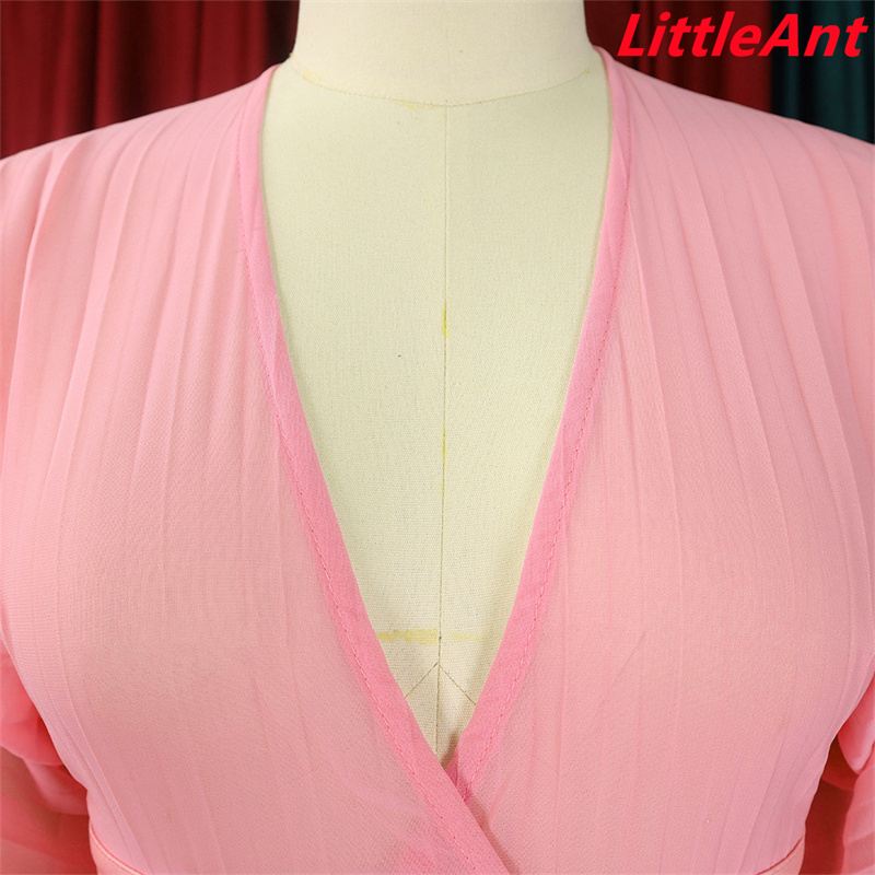 Two piece suit pants top V-neck chiffon lantern sleeve top pleated wide leg pants two piece suit dress dresses women's fashion