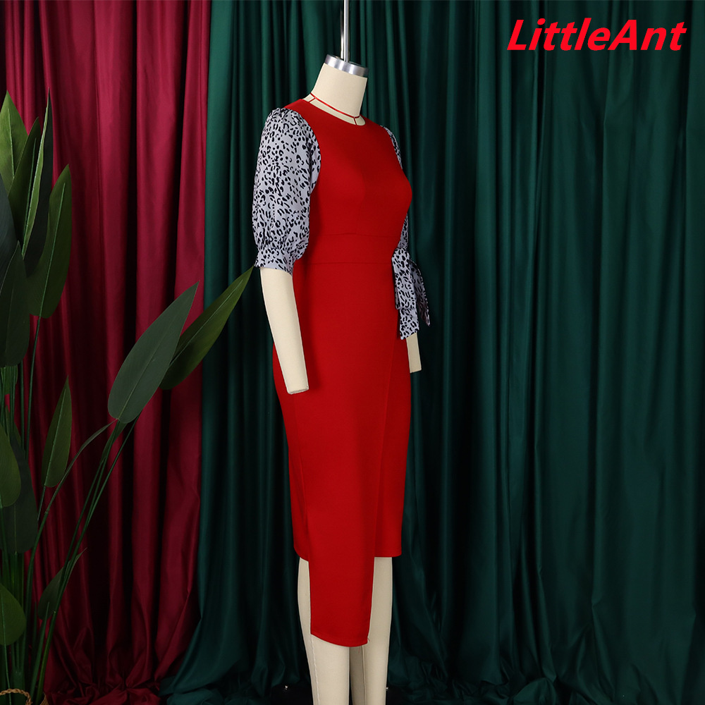 Women's 2023 Summer New Fashion Temperament Print Splice Split Wrap Hip African Dress Women's Clothing Skirt Temperament Commuter
