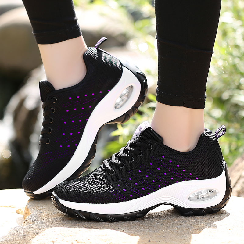 Women Ladies Casual Black Purple Travel Running Jogging Sneaker Sport Shoes Sneakers Sports Shoe
