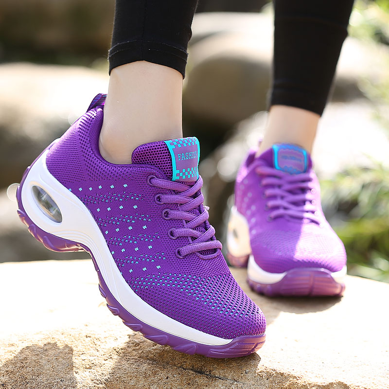 Women Ladies Casual Black Purple Travel Running Jogging Sneaker Sport Shoes Sneakers Sports Shoe