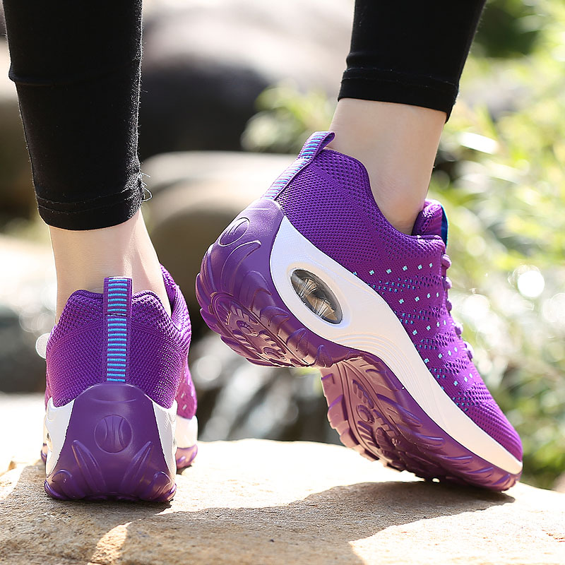 Women Ladies Casual Black Purple Travel Running Jogging Sneaker Sport Shoes Sneakers Sports Shoe