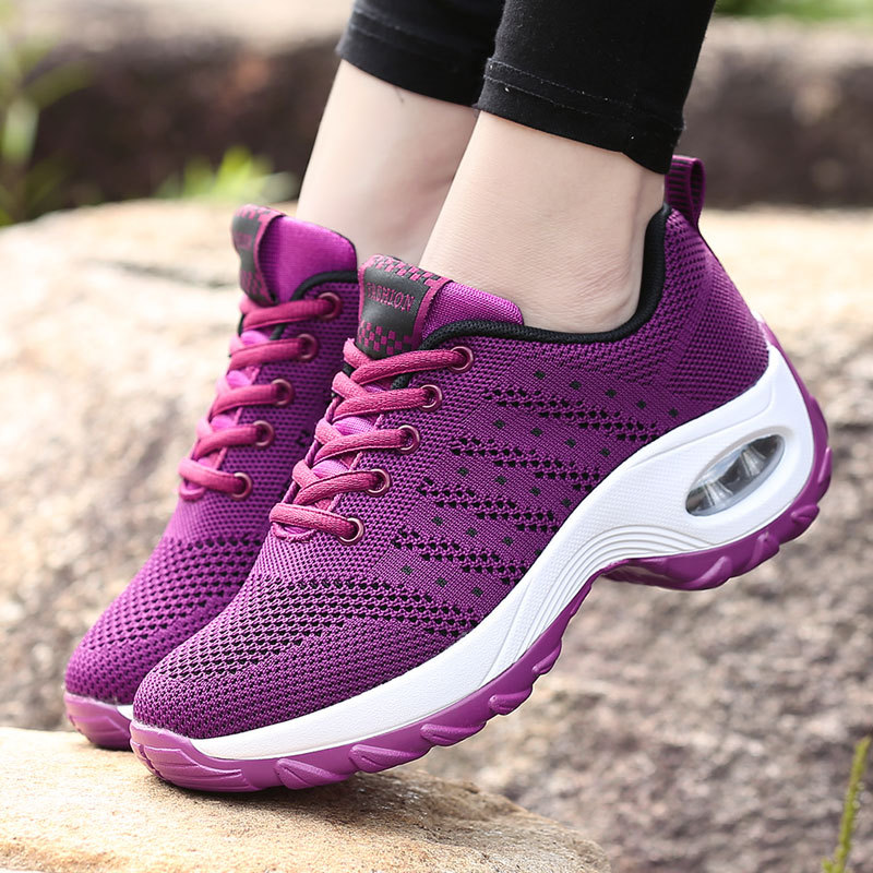 Women Ladies Casual Black Purple Travel Running Jogging Sneaker Sport Shoes Sneakers Sports Shoe