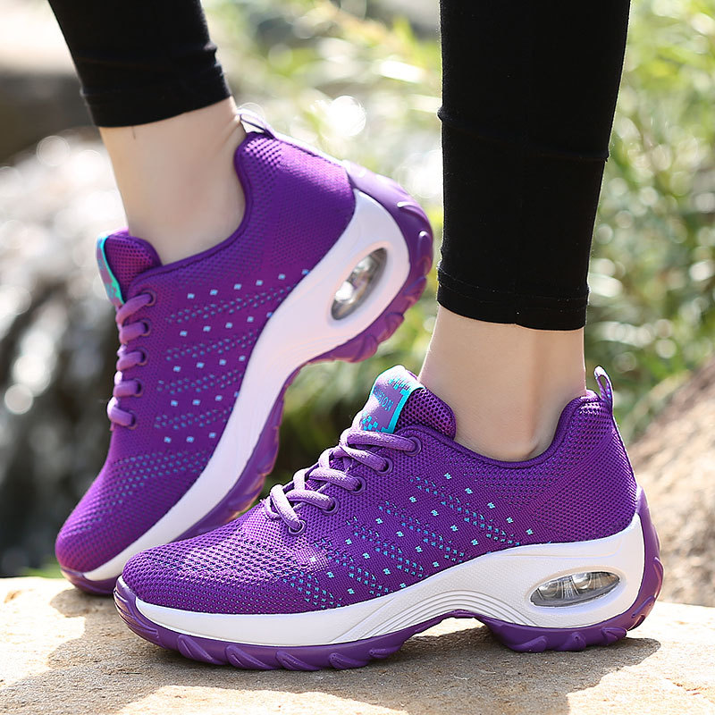 Women Ladies Casual Black Purple Travel Running Jogging Sneaker Sport Shoes Sneakers Sports Shoe