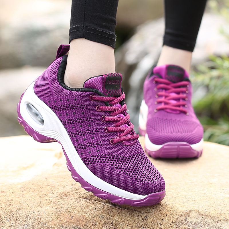 Women Ladies Casual Black Purple Travel Running Jogging Sneaker Sport Shoes Sneakers Sports Shoe