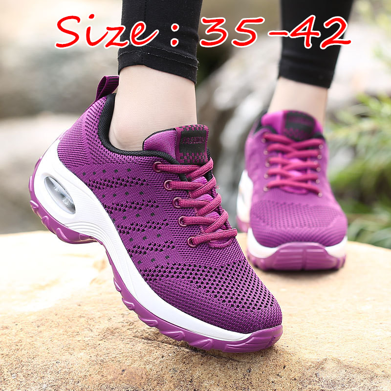 Women Ladies Casual Black Purple Travel Running Jogging Sneaker Sport Shoes Sneakers Sports Shoe