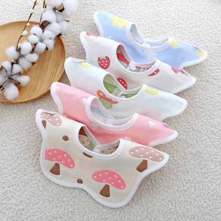 The baby bib  Newborn cotton gauze jacquard cartoon mother-baby products Children's bib