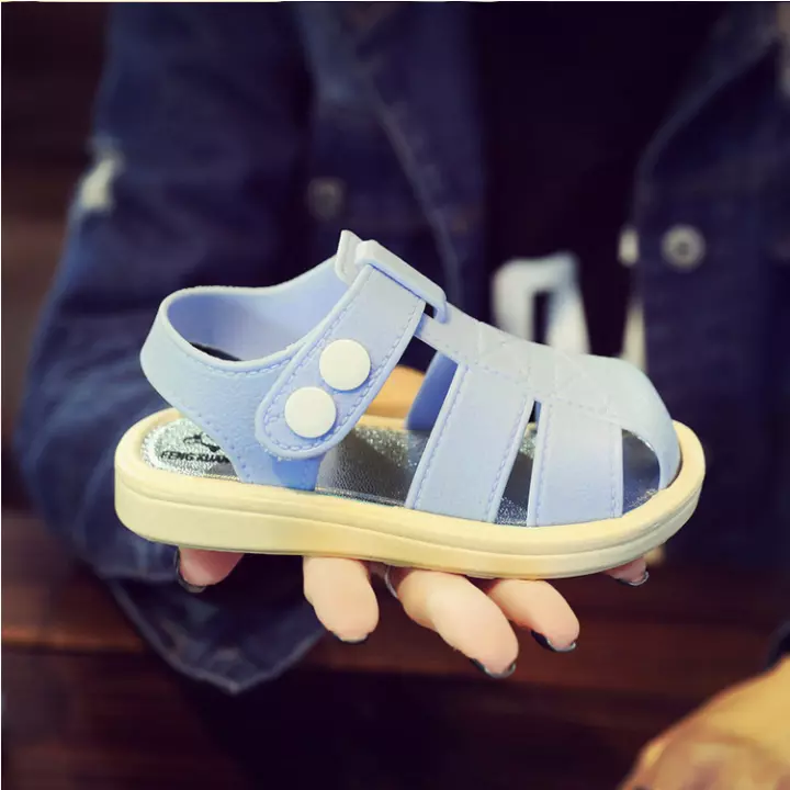 Baby shoes 2019 new summer sandals Baotou baby toddler anti-slip breathable baby beach shoes