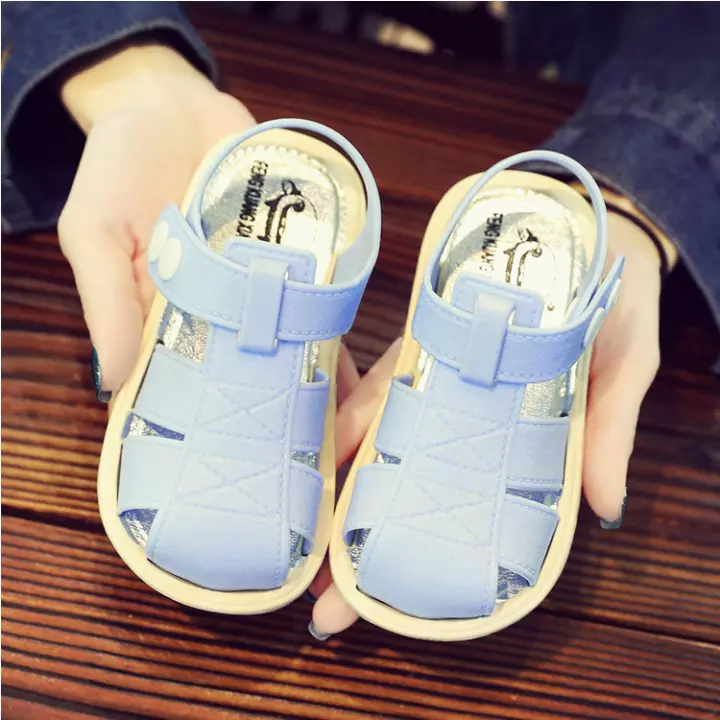 Baby shoes 2019 new summer sandals Baotou baby toddler anti-slip breathable baby beach shoes