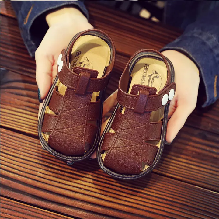 Baby shoes 2019 new summer sandals Baotou baby toddler anti-slip breathable baby beach shoes