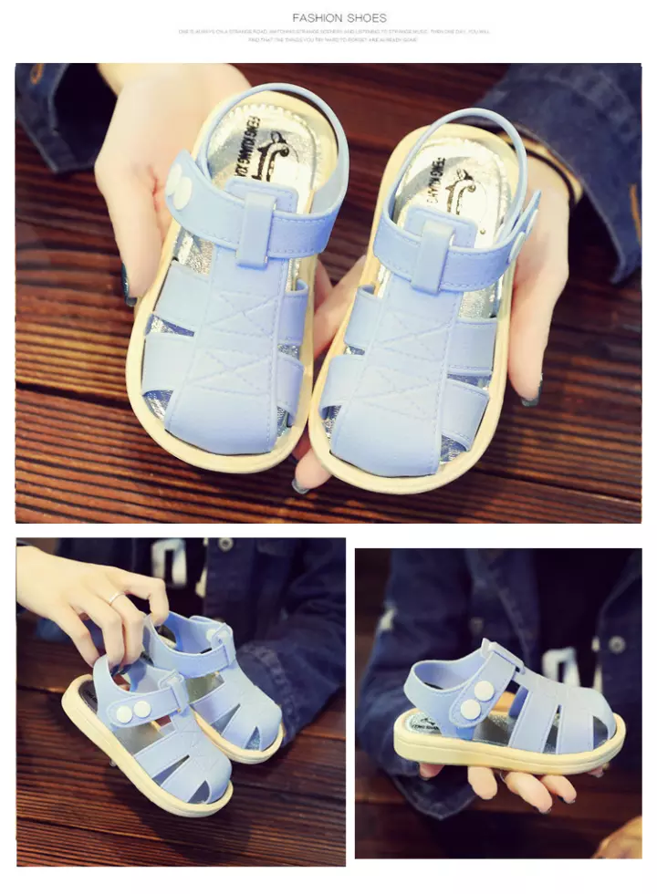 Baby shoes 2019 new summer sandals Baotou baby toddler anti-slip breathable baby beach shoes