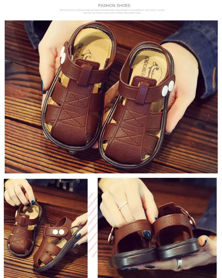 Baby shoes 2019 new summer sandals Baotou baby toddler anti-slip breathable baby beach shoes