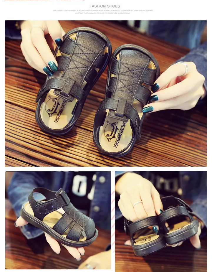 Baby shoes 2019 new summer sandals Baotou baby toddler anti-slip breathable baby beach shoes